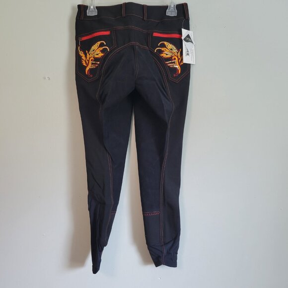 Huntley Equestrian Black Riding Pants Women's 28 Suede Full Seat Breeches NWT - Picture 6 of 9